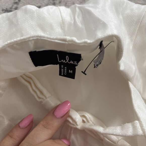 Lulus Sophisticated Selection White Sleeveless Backless Mini Dress Size Medium - Picture 11 of 11